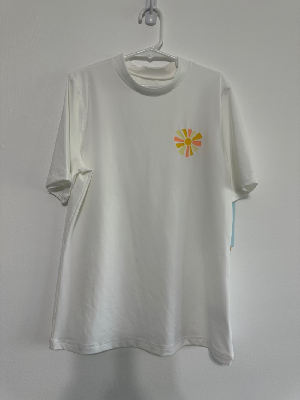 Cat & Jack White Short-Sleeve Swim tee